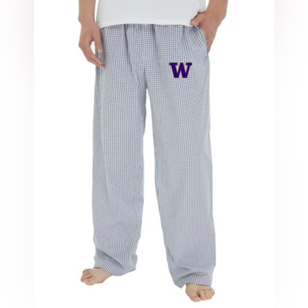 Concepts Sport University of Washington Gingham Check Pajama Pants Medium NWOT